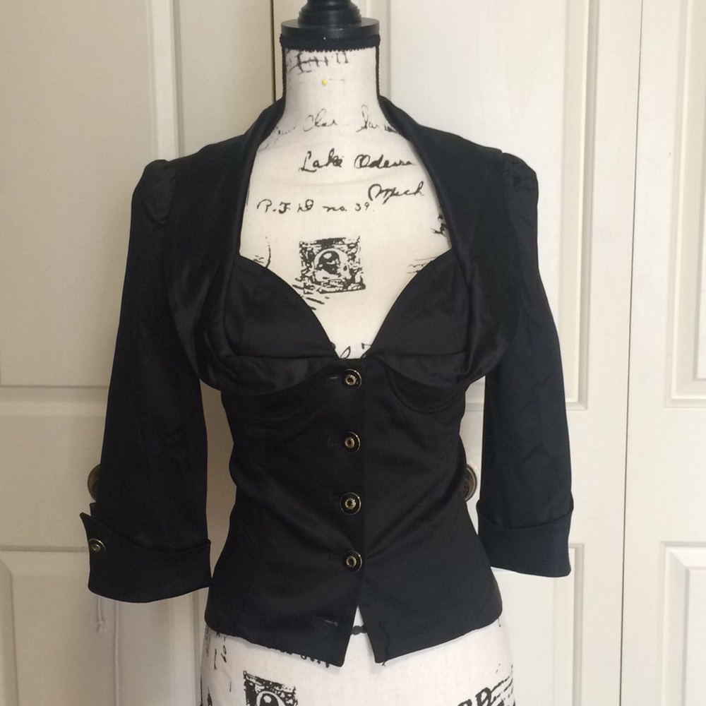 ArdenB Satin Sexy Blazer w Corset Lacing on Back